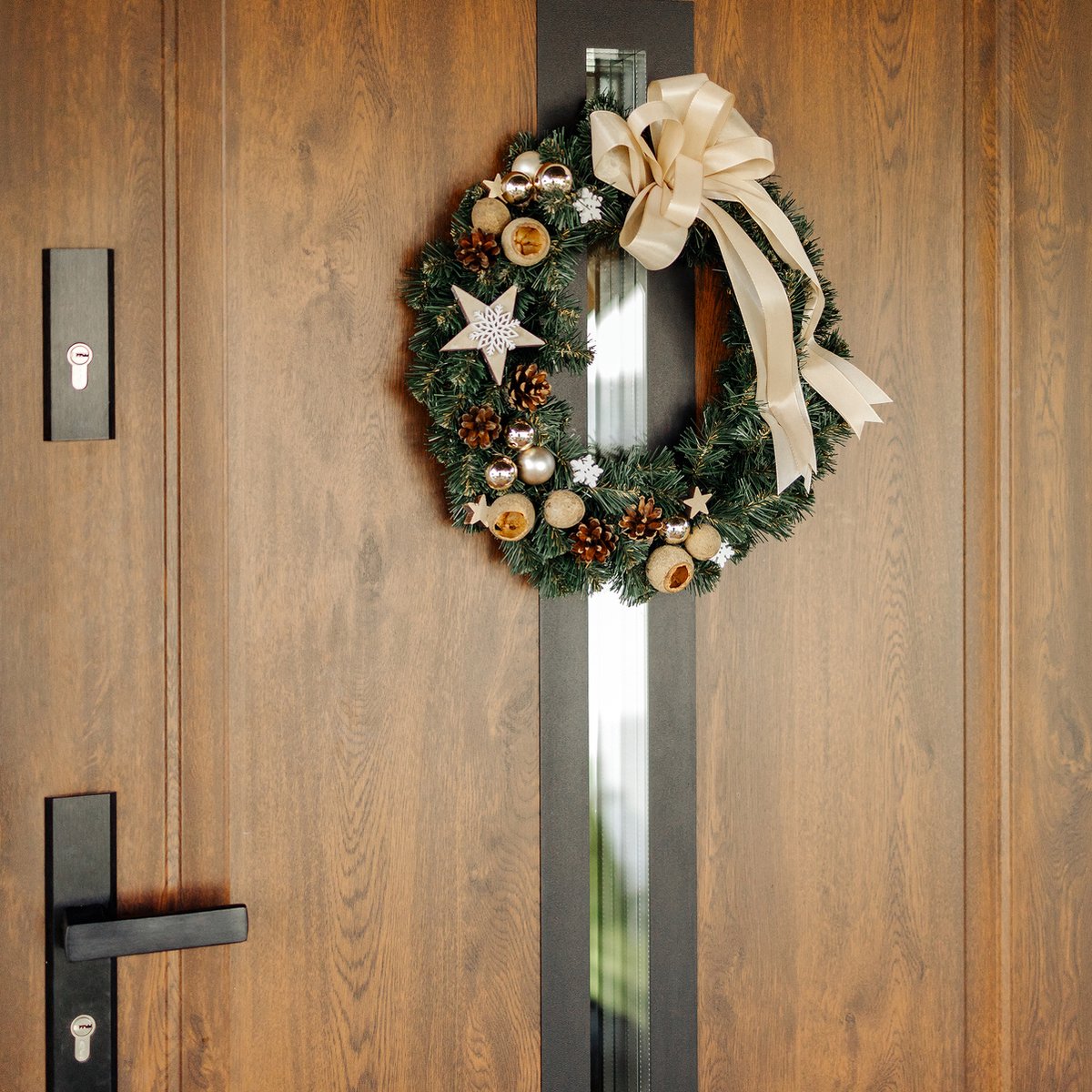 Creative Home Kerstkrans Kunstmatige Adventskrans Champagne Kleur | Ronde Kerstkrans ∅35cm | Kerstkrans voor Deur, Open haard | Kerstdecoraties Binnen Buiten – foto 5