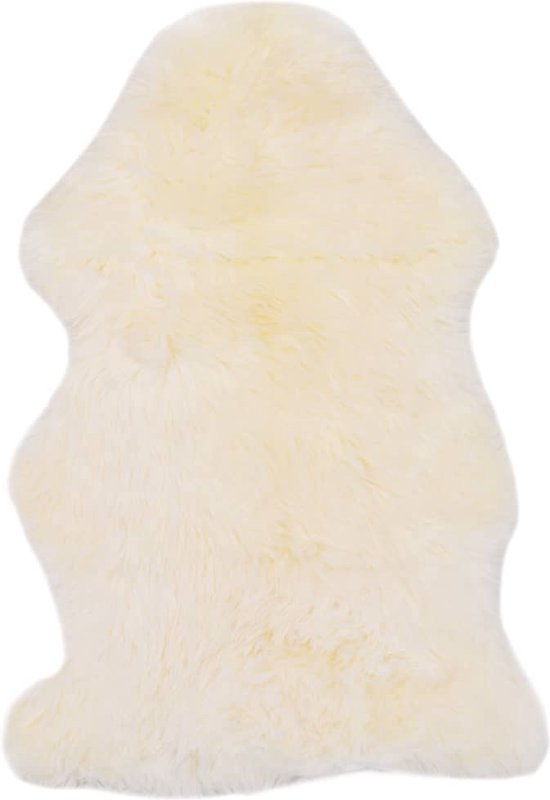 Tapis en peau de mouton The Living Store - 90 x 60 cm - Wit