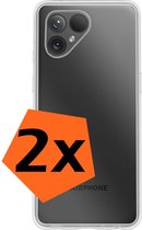 Hoesje Geschikt voor Fairphone 5 Hoesje Siliconen Cover Case - Hoes Geschikt voor Fairphone 5 Hoes Back Case - 2-PACK - Transparant