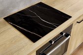 Inductiebeschermer - Marmer Keramiek Zwart - 83x52 cm - Inductiebeschermer - Inductie Afdekplaat Kookplaat - Inductie Mat - Anti-Slip - Keuken Decoratie - Keuken Accessoires