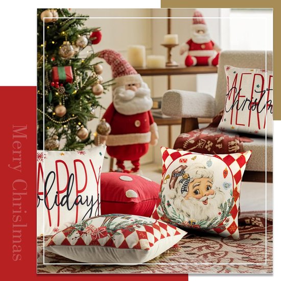 Artoid Mode Set van 4 decoratieve kussenslopen voor de winter, 45 x 45