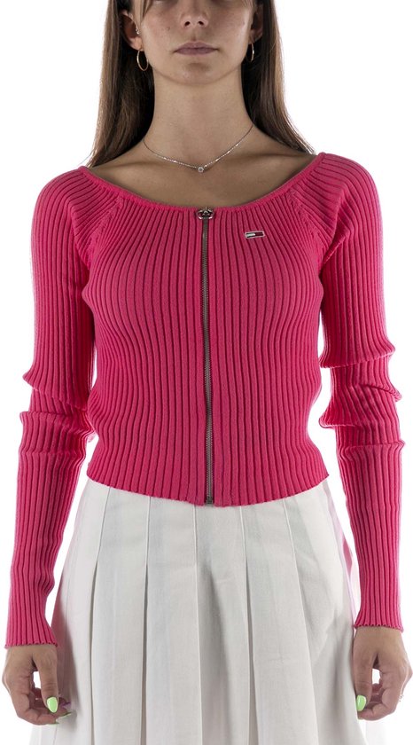 Tommy Hilfiger Tjw Crop Roze Trui - Streetwear - Vrouwen