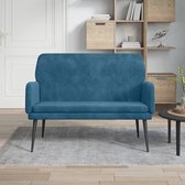 The Living Store Bankje Blauw Fluweel - 108 x 79 x 79 cm - Comfortabel en Stabiel