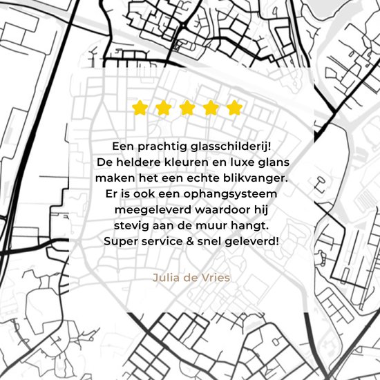 MuchoWow® Peinture sur Verre - Carte - Oegstgeest - Carte - Carte de la Ville - 80x120 cm - Peintures sur Verre Peintures - Photo sur Glas