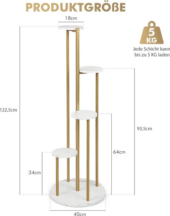 Uitgeverij Bakker Plantentrapje - Houten etagère voor planten - 70x35x65 cm