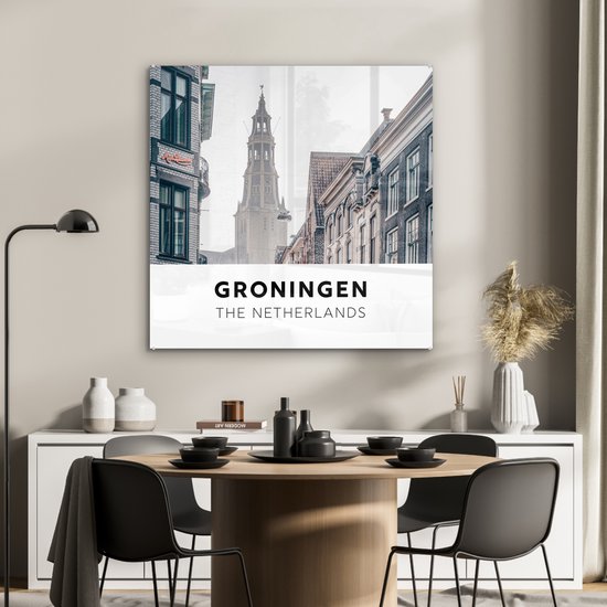 Peinture sur Verre - Pays- Nederland - Groningen - Tour - 90x90 cm - Peintures sur Verre Peintures - Photo sur Glas