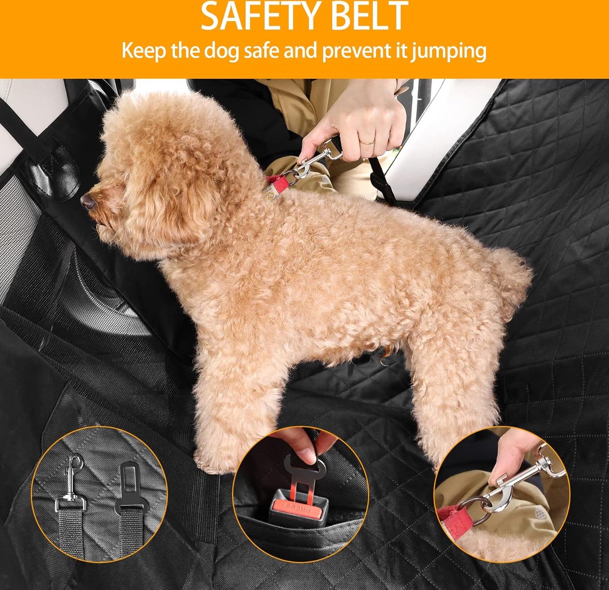 Hondendeken voor de achterbank \ autodeken voor honden,, waterdicht, antislip, veiligheidsgordel, voor auto