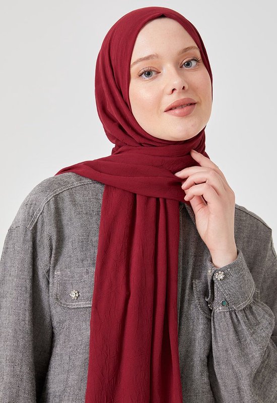 Five Scarf - Sjaal voor Dames- Frozen Bordeauxrode Sjaal-Hoofddoek- Hijab