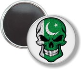 Button Met Magneet - Schedel Vlag Pakistan - NIET VOOR KLEDING