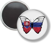 Button Met Magneet - Vlinder Vlag Slowakije - NIET VOOR KLEDING