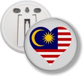 Button Met Clip - Hart Vlag Malaysia