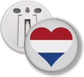 Button Met Clip - Hart Vlag Nederland