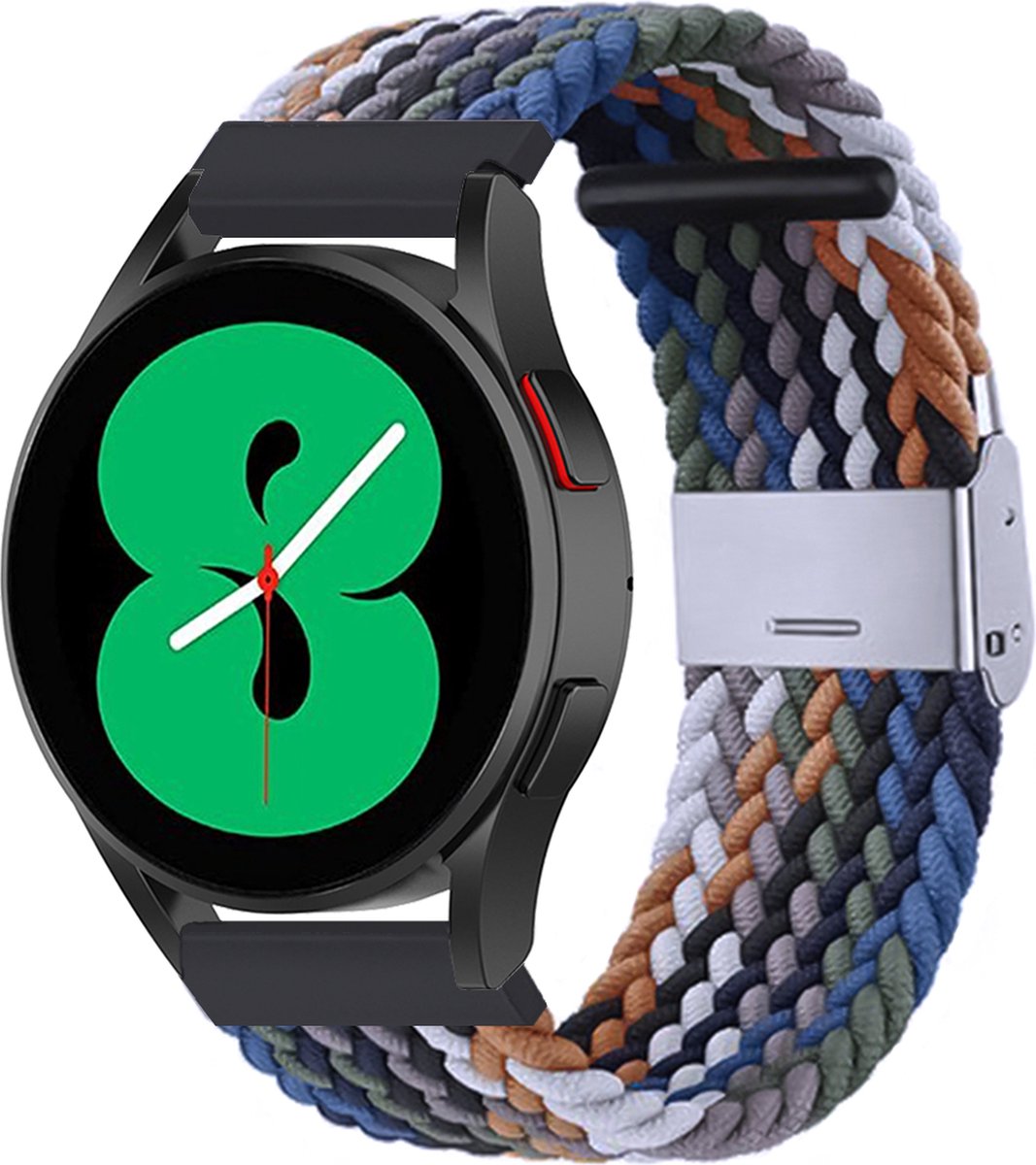 By Qubix - Geschikt voor Garmin bandje - Geschikt voor Garmin Venu 2 / Garmin Venu 3 - Braided nylon bandje - Multicolor Dark - Smartwatch bandje 22mm