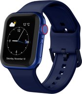 Siliconen bandje - geschikt voor Apple Watch Series 1/2/3/4/5/6/7/8/9/SE met case size 38 mm / 40 mm / 41 mm - Middernacht Blauw