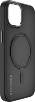 DECODED 360° Stand Case - iPhone 15 Plus - 100% Gerecycleerd Plastic - Doorzichtig Hoesje - Geschikt voor MagSafe - Transparant Black Zwart