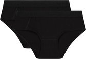 Ten Cate Basics organic cotton stretch hipster zwart 2 pack voor Meisjes | Maat 98/104