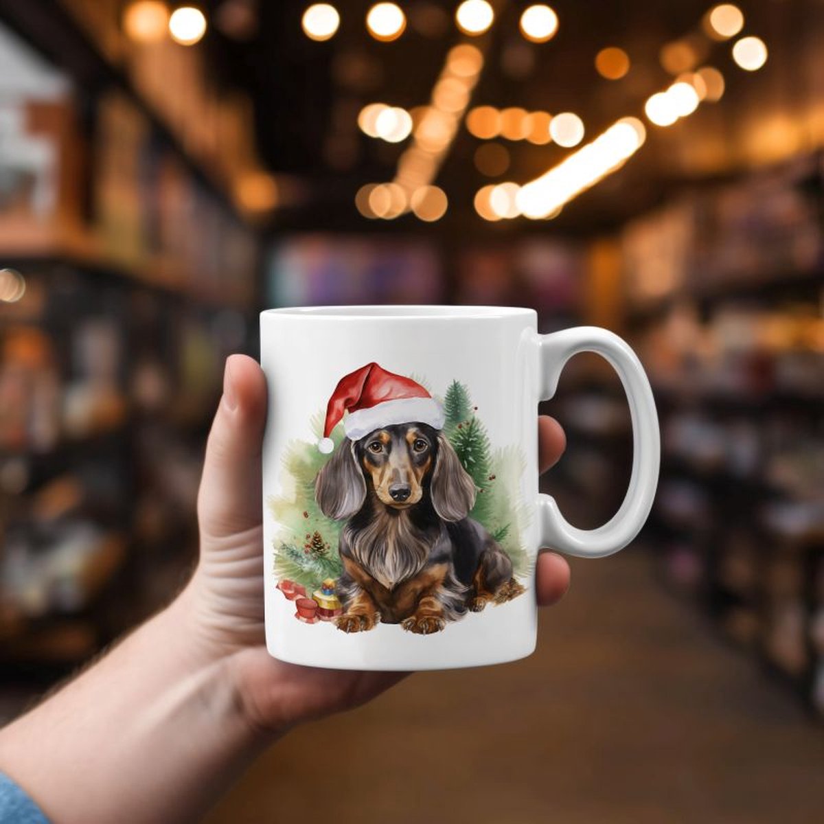 Mok Dachshund Beker cadeau voor haar of hem, kerst, verjaardag, honden liefhebber, zus, broer, vriendin, vriend, collega, moeder, vader, hond