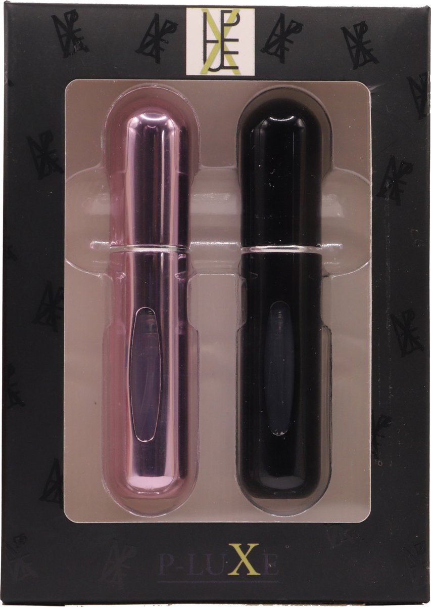 P-Luxe - Parfum Verstuiver - Zwart en Glanzend Roze - 11 kleuren
