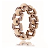 Juwelier Zwartevalk - Stalen rose gouden armband 33.076/20cm--