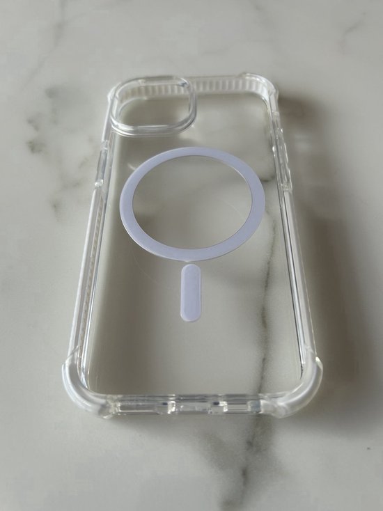 Coque arrière magnétique anti-choc de qualité Premium - Chargement sans fil - Convient pour Apple iPhone 15 Pro - Wit