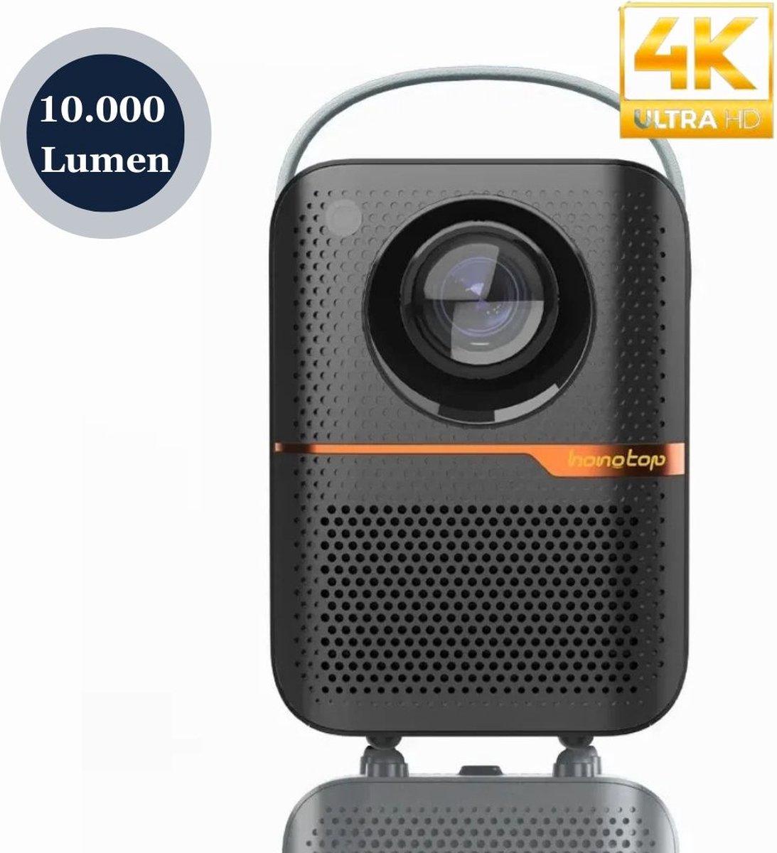 KoopKrachtig - Mini beamer - Draagbare beamer - Wifi/Bluetooth - 10.000 Lumen - 1080P/4K-ondersteuning - HD - Zwart - 4GB/64GB Opslag