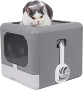 Bac à litière pliable pour chat - Litière pour chat- Bac à litière automatique - Litière pour chat - Litière pour chat- 40x37x15cm - Grijs