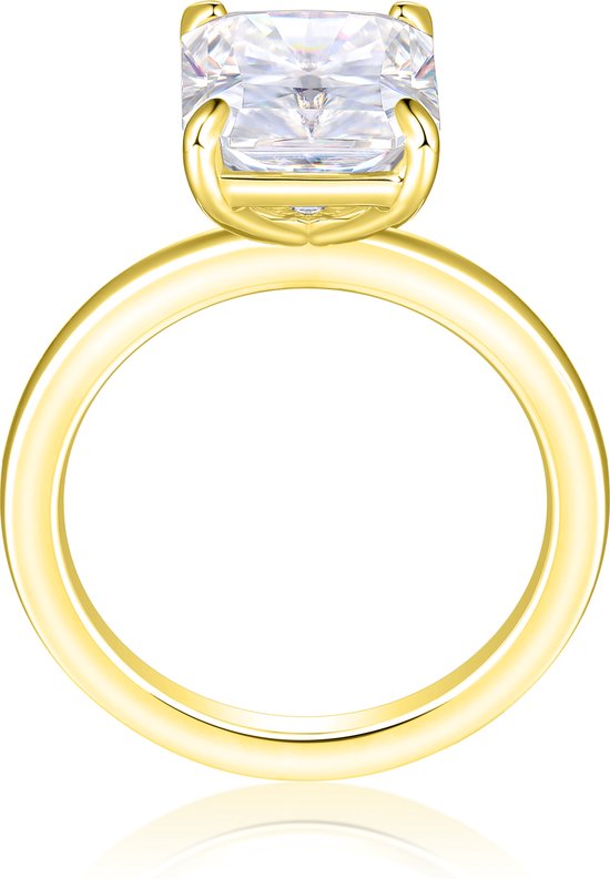 Radiana - Bague solitaire radiante en or jaune 14 carats Ring moissanite - 2,7 carats
