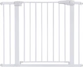 Barrière d'escalier sans Embouts - Avec 2x rallonges gauche et droite - Largeur 75- 103 cm Hauteur 76 cm - Clôture de sécurité pour bébés, Enfants, Animaux domestiques - Blanc