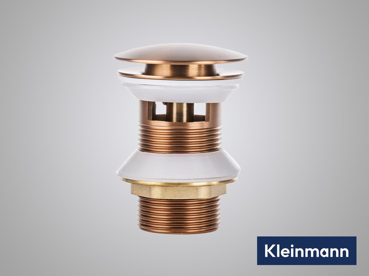 Kleinmann - Afvoerplug met overloop - Geborsteld Brons - PVD coating