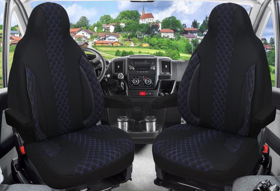 Housses De Siège Auto 2+1 Grises Pour Mercedes Sprinter W906 / VW Crafter - Polyester Lavable - Neuf