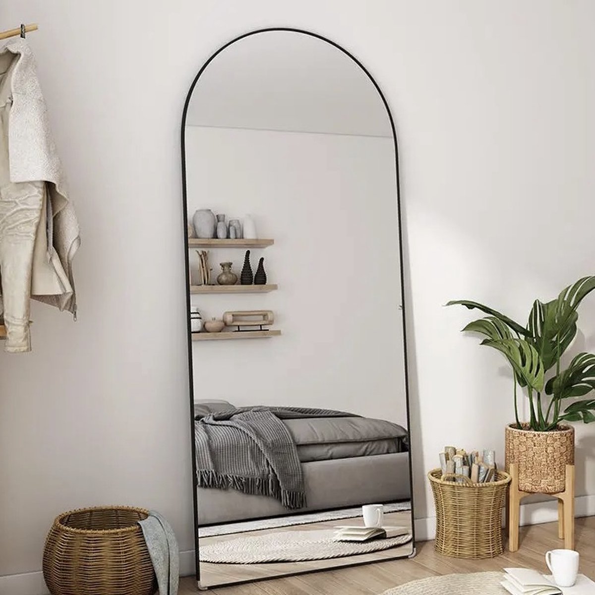 Nordic Style® Boog spiegel - 210x90cm - Zwart - boogspiegel - halfronde ...