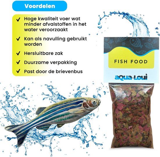 Aqua-Loui® - Visvoer - Tropisch Vissenvoer - Vlokken (Flakes) - Visvoer Aquarium - Geschikt Voor Alle Maten Vissen - 500ml - Aqua-Loui