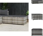 vidaXL Voetenbank - Grijs - PE-rattan - 55x55x31 cm - Verstelbare poten - Poef