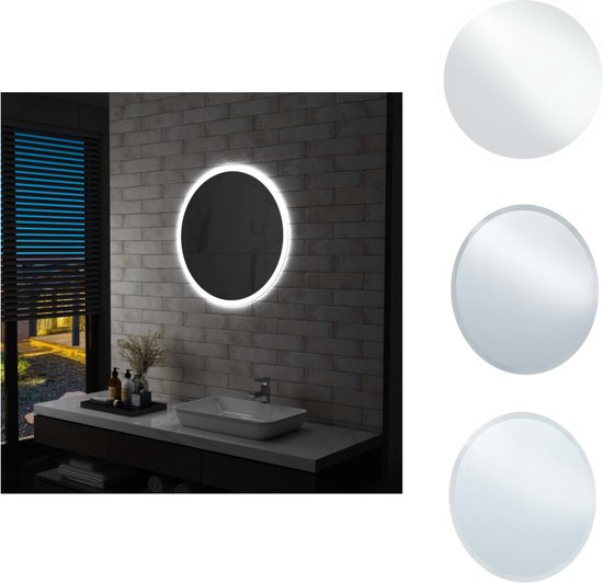 vidaXL Miroir LED Atollo - Salle de bain - 70 cm - Lumineux - IP44 - Miroir