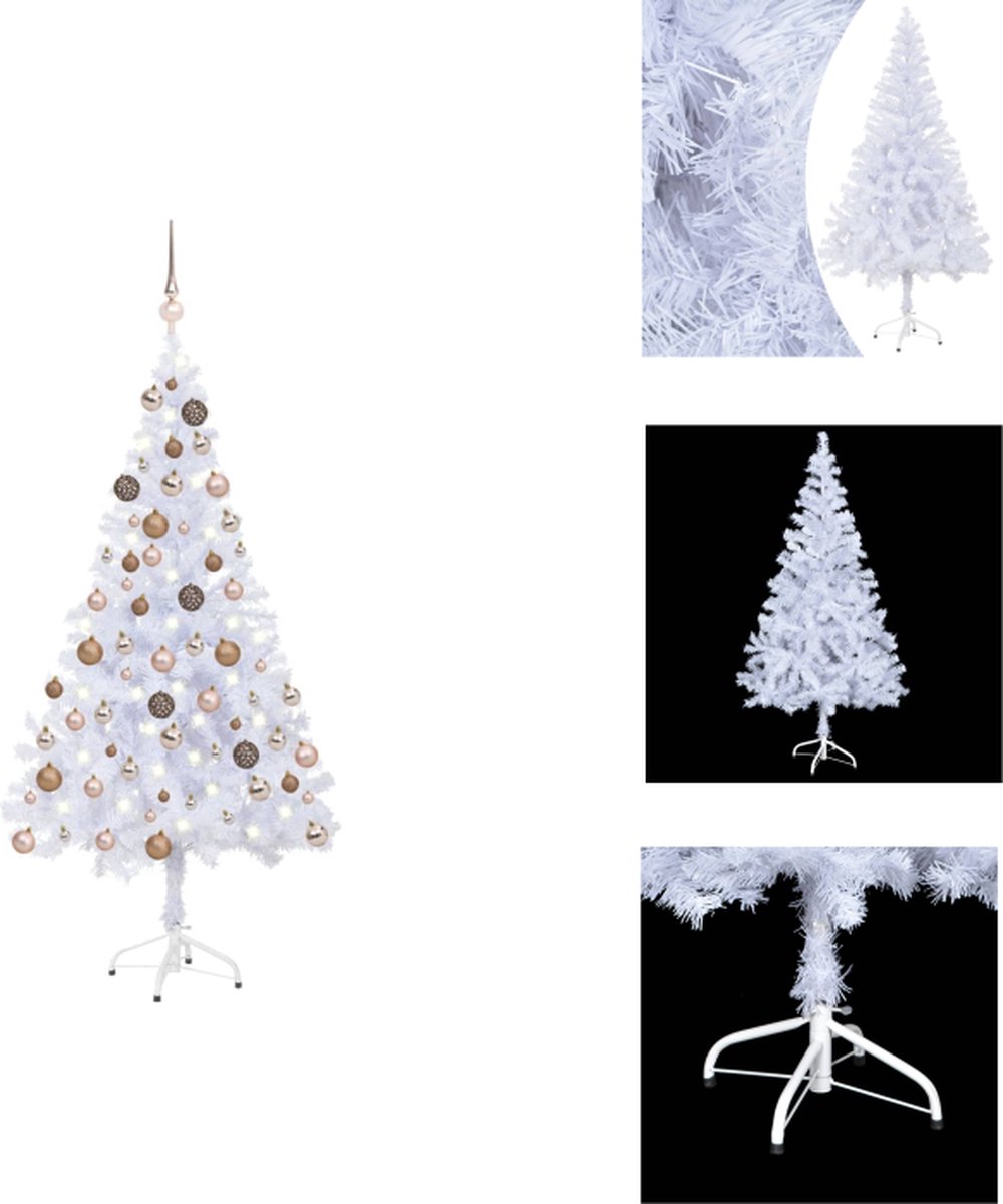 vidaXL Kerstboom Snowy Deluxe - 150 cm - LED-verlichting - USB-aansluiting - Decoratieve kerstboom