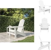 vidaXL Chaise de jardin Adirondack - HDPE - Wit - 73 x 83 x 92 cm - Faible entretien - Chaise de jardin