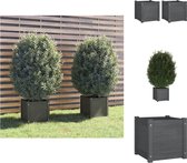 vidaXL Plantenbakken - Grijs - Massief grenenhout - 40 x 40 x 40 cm (B x D x H) - 2 stuks - Bloempot