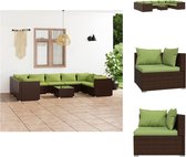vidaXL Set de canapé d'angle en Poly - Marron - Design modulaire - Rotin PE résistant à l'eau - Cadre robuste - Coussins confortables - Ensemble de jardin