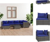 vidaXL Poly Rattan Tuinset - Grijs - Modulair Design - Hoogwaardig Materiaal - Stevig frame - Comfortabele kussens - Tuinset