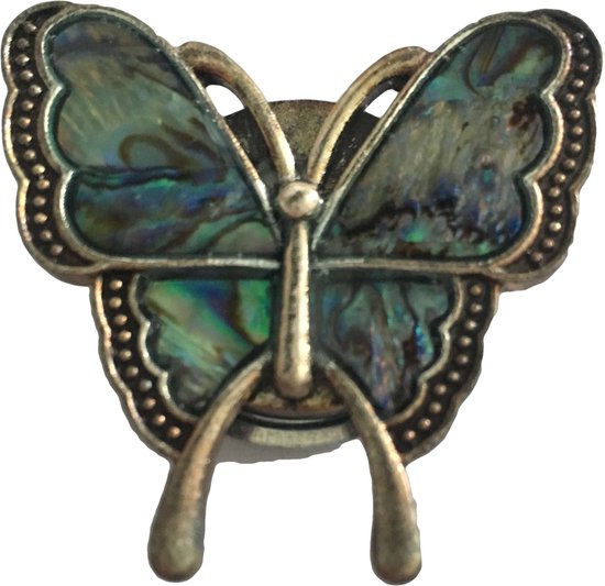 Petra's Sieradenwereld - Magneetbroche vlinder met Paua steen