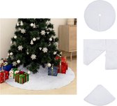 vidaXL Jupe de sapin de Noël - Wit 90 cm - 360 g/m² Fausse fourrure avec support non tissé - Jupe de sapin de Noël