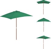 vidaXL Parasol - Groen - 150 x 200 x 235 cm - Gelamineerd bamboe en hardhout - Parasol