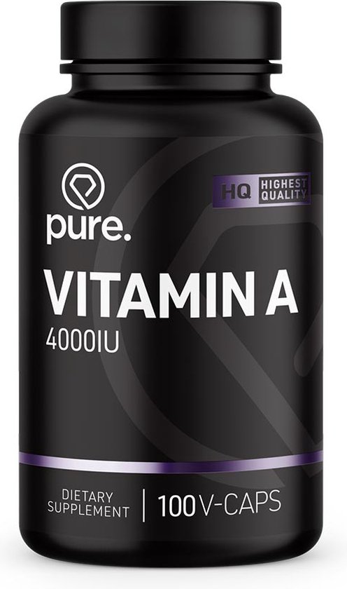 PURE Vitamine A - 100 V-Caps - 4000IU - retinol - vitamines - vegan capsules