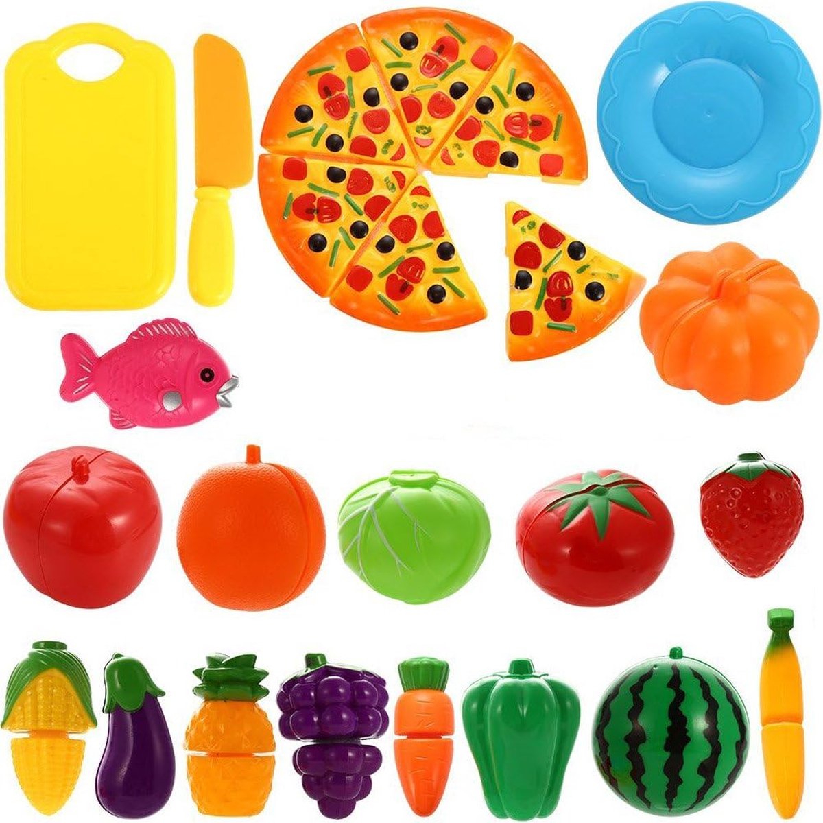 NIWWIN Set de Plats à Jouer pour Enfants, Légumes et Fruits Jouets