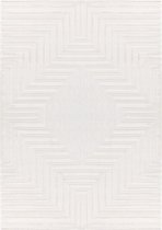 Flycarpets Cara Modern Japandi Labyrinth Vloerkleed - Creme - 200x290 cm