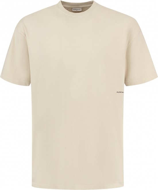 Purewhite - Heren Oversized fit T-shirts Crewneck SS - Sand - Maat XS