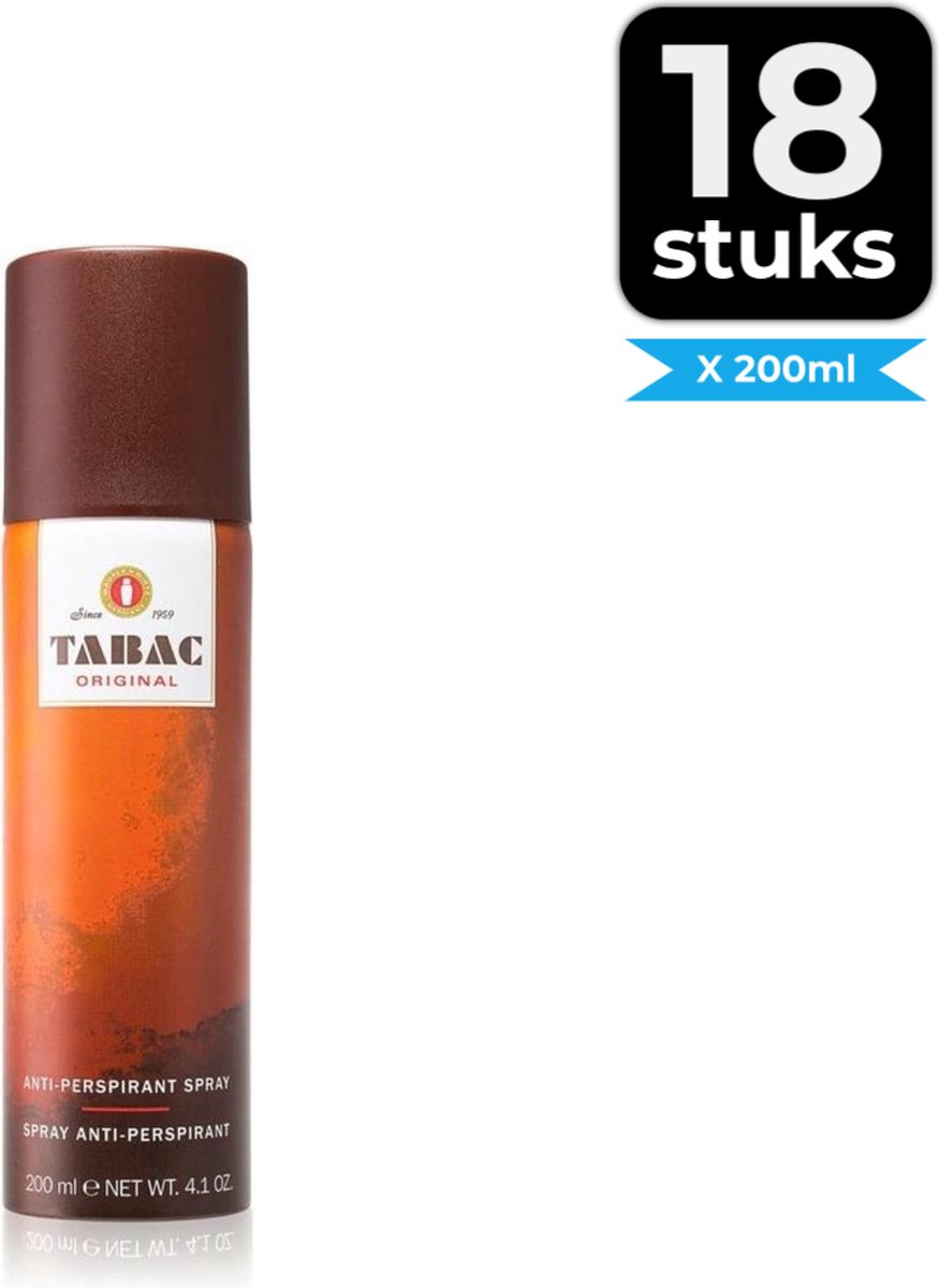 Goedkoopste Tabac Original Anti-Perspirant - 200 ml - Deodorant - Voordeelverpakking 18 stuks