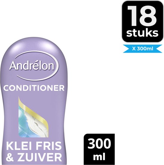 Andrelon Klei Fris & Zuiver Cremespoeling 300 ml - Voordeelverpakking 18 stuks