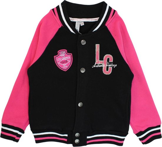 Lee Cooper Bombervestje LC zwart roze Kids & Kind Meisjes Roze, Zwart - Maat: 134/140