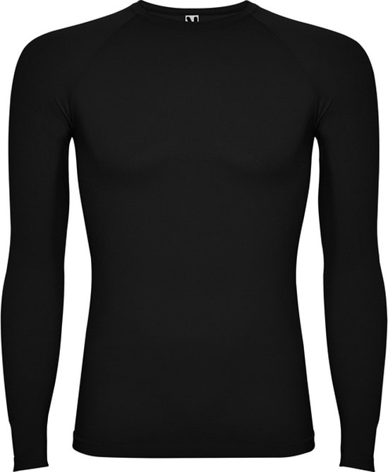 2 Pack Zwart thermisch sportshirt met raglanmouwen naadloos model Prime maat M-L